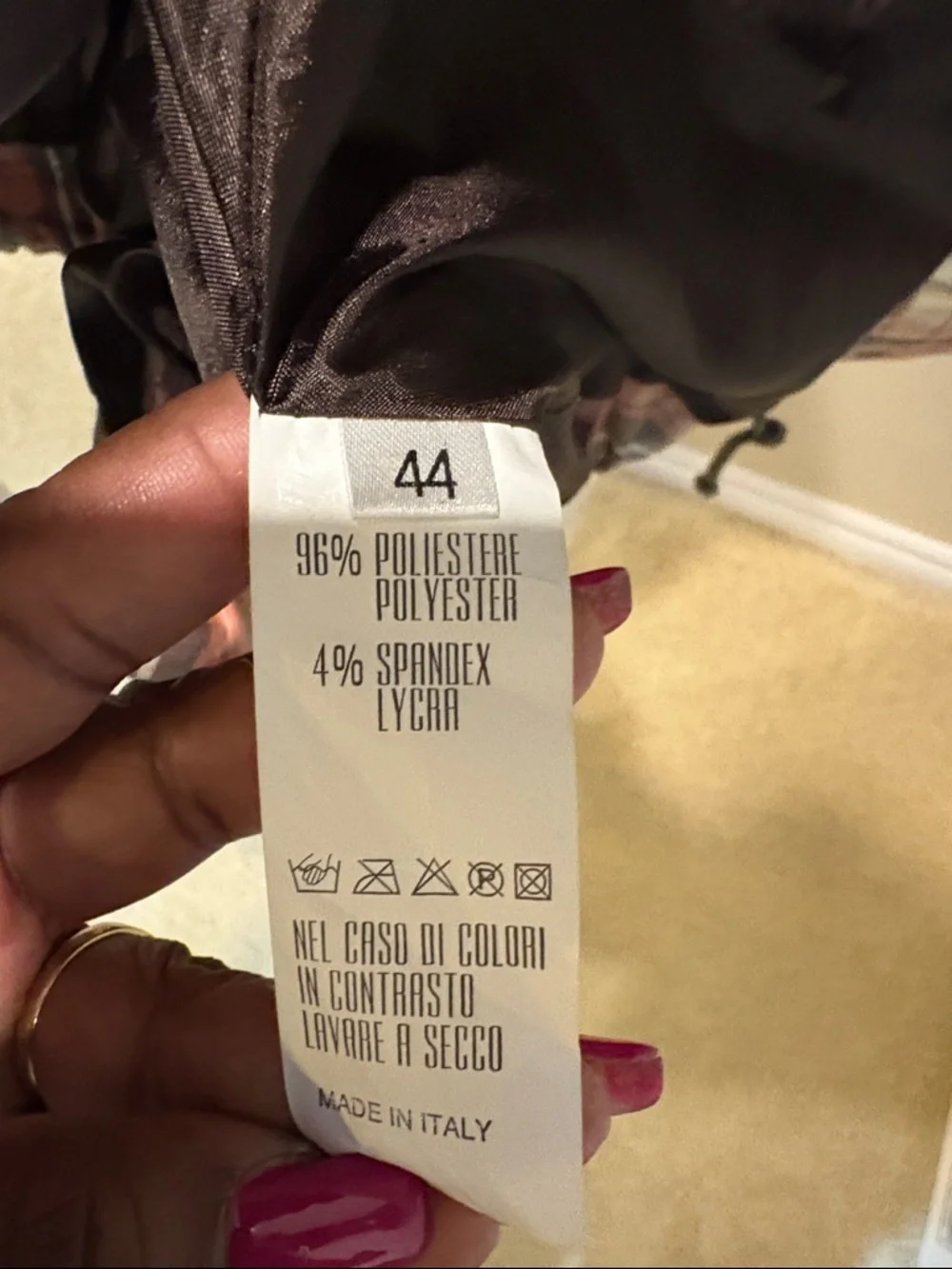 Plaid Button-Front Women's Jacket in Brown/Red and Cream Tie Waist & Hem-EU 44/M